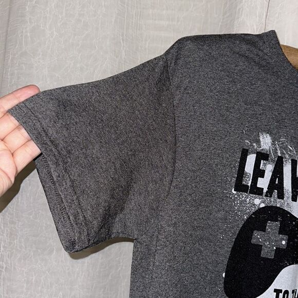 Delta M Charcoal Gray Silver Black Gaming Short Sleeve Cotton Blend Tee - Picture 6 of 12